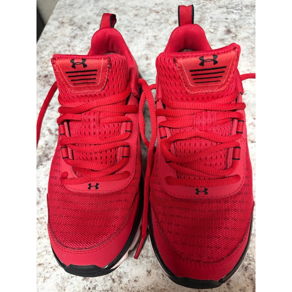 Under Armour Assert 8 Red Black White Athletic Running Shoes Kids 5Y 3022100-601